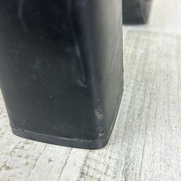 Ann Klein Alexander heeled black sandals womens sz 5 1/2 Faux leather slip on - Picture 5 of 9